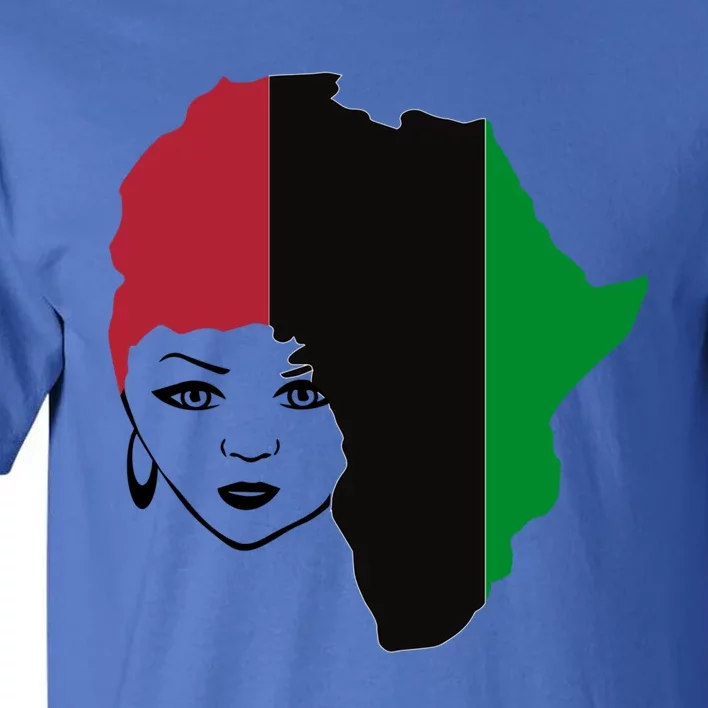 Red Black Green Flag African Queen Hair Black Owned Business Gift Tall T-Shirt