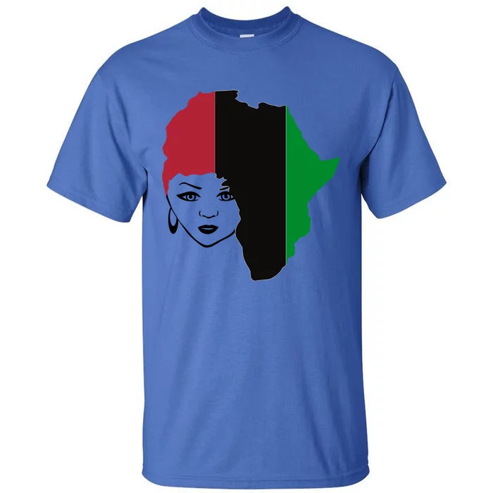 Red Black Green Flag African Queen Hair Black Owned Business Gift Tall T-Shirt