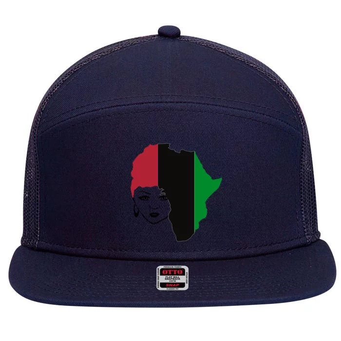 Red Black Green Flag African Queen Hair Black Owned Business Gift 7 Panel Mesh Trucker Snapback Hat