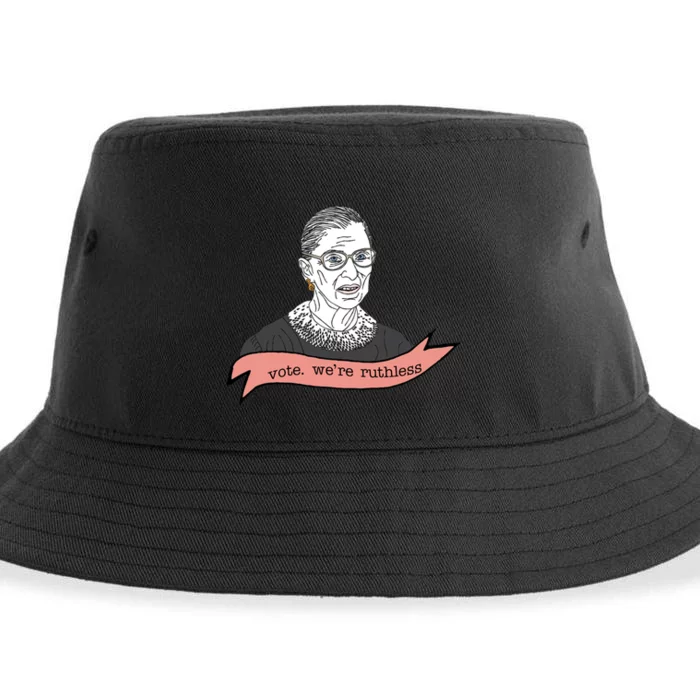 Ruth Bader Ginsburg Vote We Are Ruthless Feminist Sustainable Bucket Hat