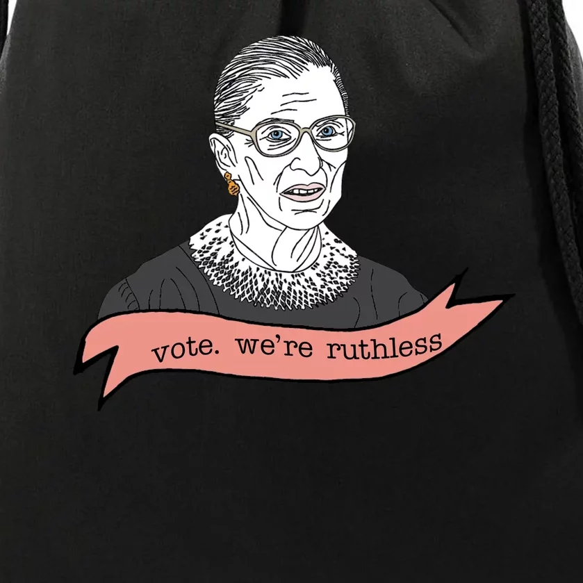 Ruth Bader Ginsburg Vote We Are Ruthless Feminist Drawstring Bag