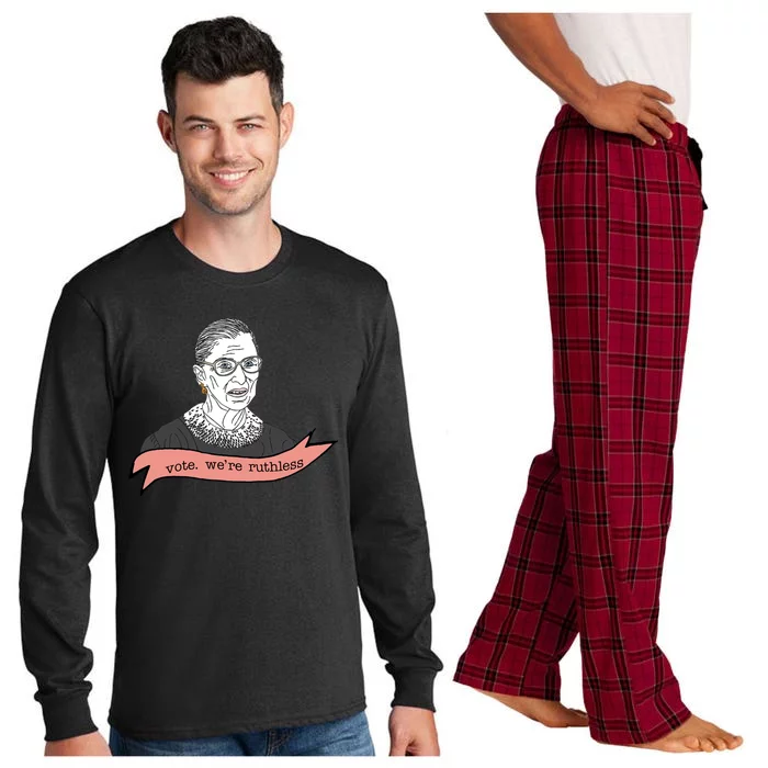 Ruth Bader Ginsburg Vote We Are Ruthless Feminist Long Sleeve Pajama Set