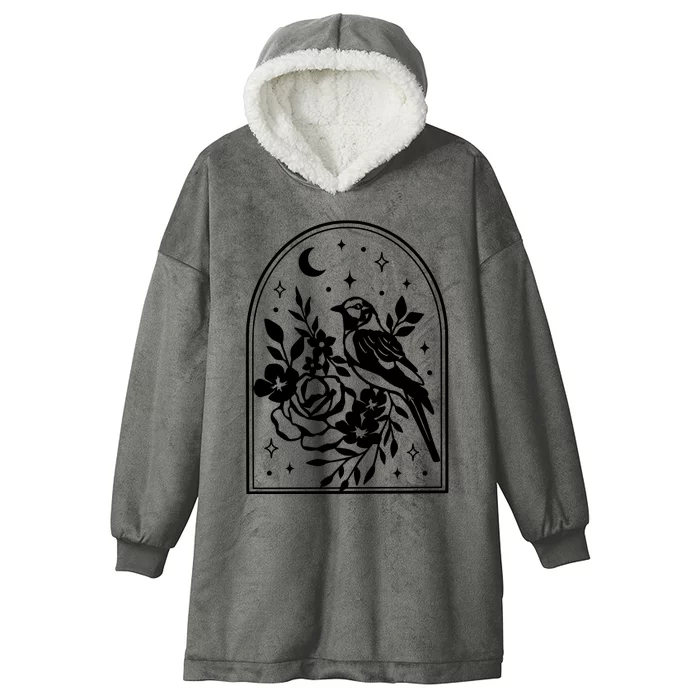 Raven Bird Gothic Style Hooded Wearable Blanket