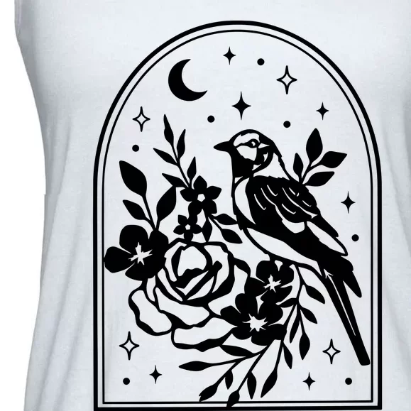 Raven Bird Gothic Style Ladies Essential Flowy Tank