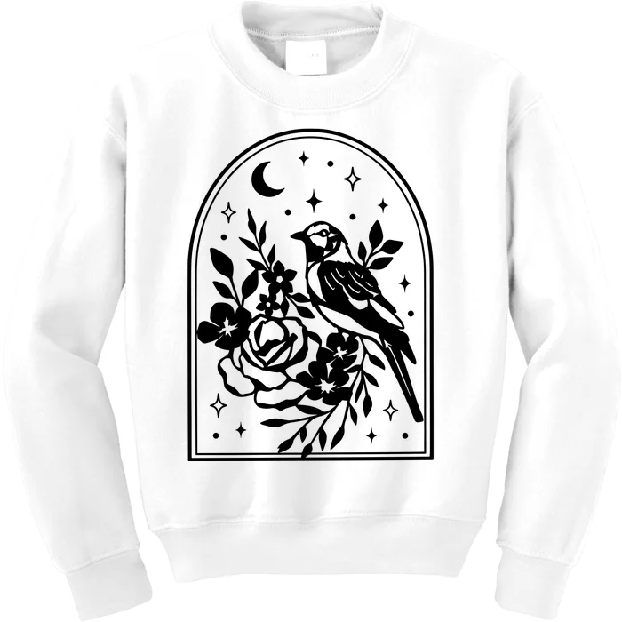 Raven Bird Gothic Style Kids Sweatshirt