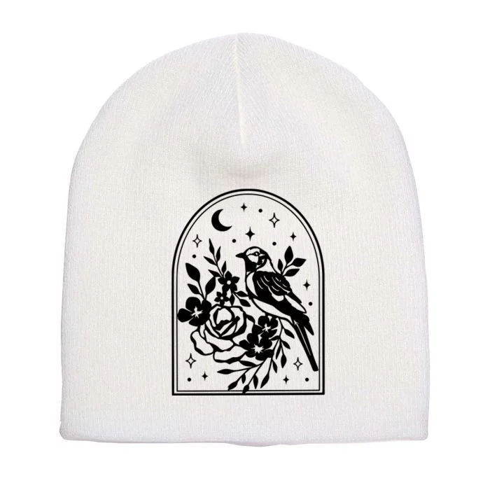 Raven Bird Gothic Style Short Acrylic Beanie