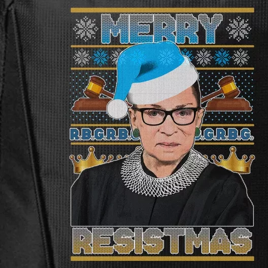 Ruth Bader Ginsburg RBG Merry Resistmas Ugly Christmas Sweater City Backpack