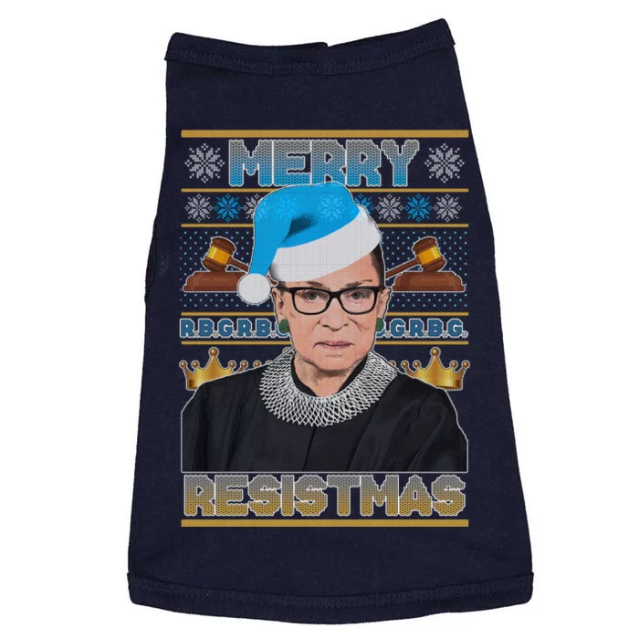 Ruth Bader Ginsburg RBG Merry Resistmas Ugly Christmas Sweater Doggie Tank