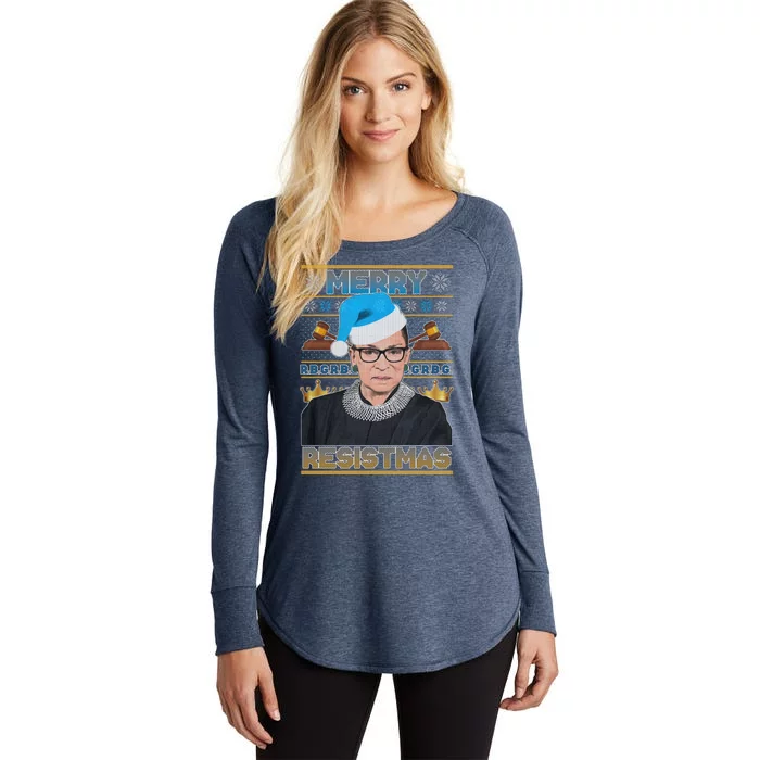 Ruth Bader Ginsburg RBG Merry Resistmas Ugly Christmas Sweater Women's Perfect Tri Tunic Long Sleeve Shirt