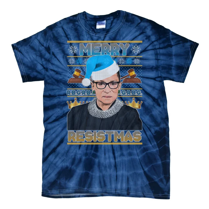 Ruth Bader Ginsburg RBG Merry Resistmas Ugly Christmas Sweater Tie-Dye T-Shirt