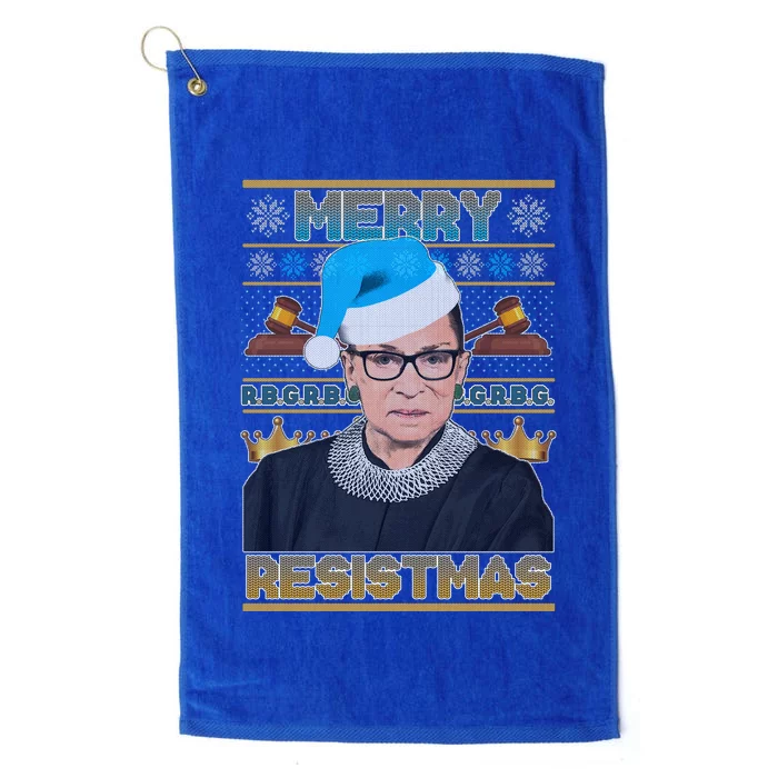 Ruth Bader Ginsburg RBG Merry Resistmas Ugly Christmas Sweater Platinum Collection Golf Towel