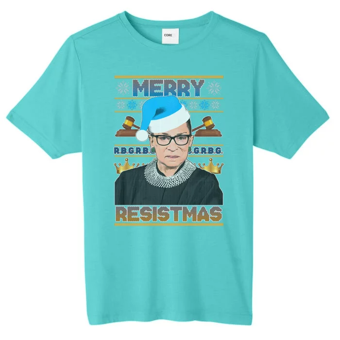 Ruth Bader Ginsburg RBG Merry Resistmas Ugly Christmas Sweater ChromaSoft Performance T-Shirt