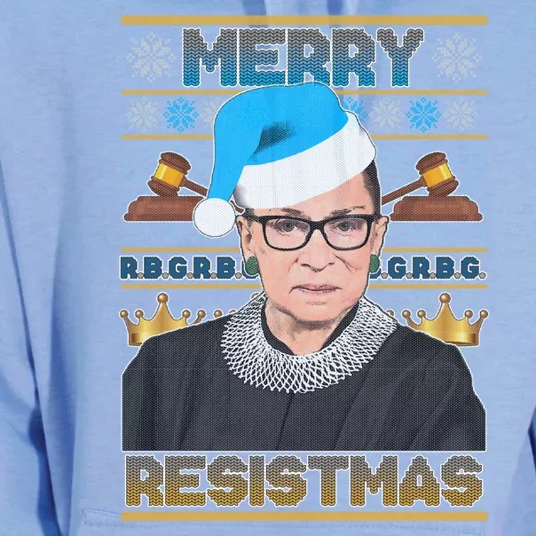 Ruth Bader Ginsburg RBG Merry Resistmas Ugly Christmas Sweater Unisex Surf Hoodie