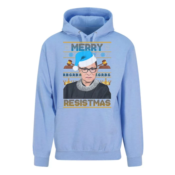 Ruth Bader Ginsburg RBG Merry Resistmas Ugly Christmas Sweater Unisex Surf Hoodie