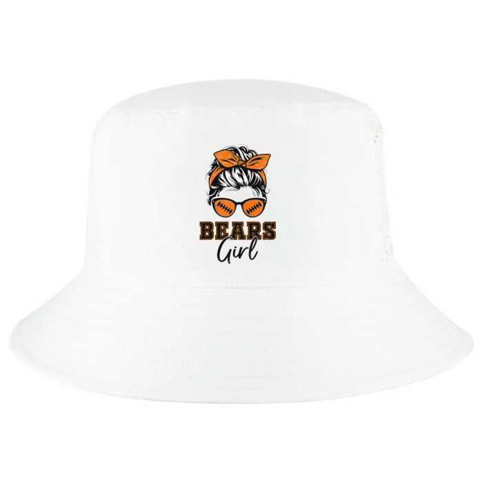 Retro Bears Girl Messy Bun Sports Fan Team Spirit Cool Comfort Performance Bucket Hat