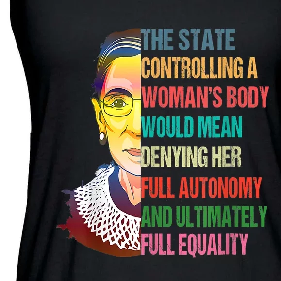 Ruth Bader Ginsburg Pro Choice My Body My Choice Feminist Ladies Essential Flowy Tank