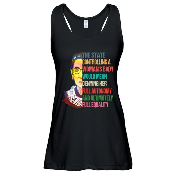 Ruth Bader Ginsburg Pro Choice My Body My Choice Feminist Ladies Essential Flowy Tank