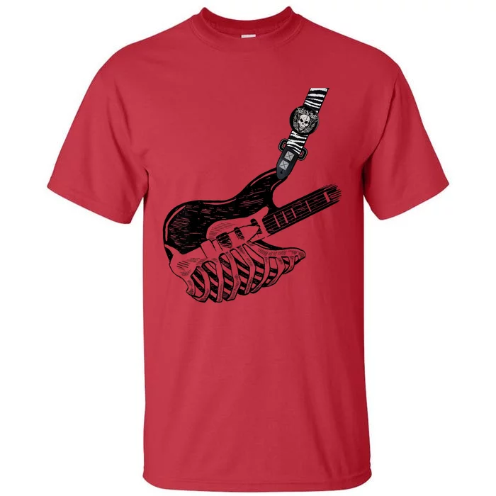 Rock Bass Guitar Skull Rock Guitarist Bass Player Musician Tall T-Shirt