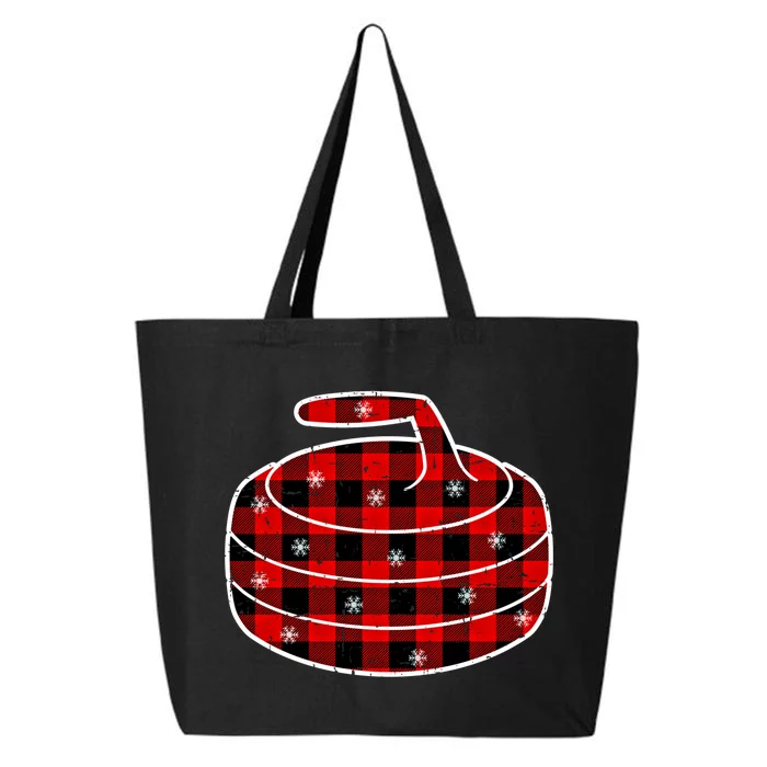 Red Black Green Plaid Christmas Sports Curling Xmas Gift 25L Jumbo Tote