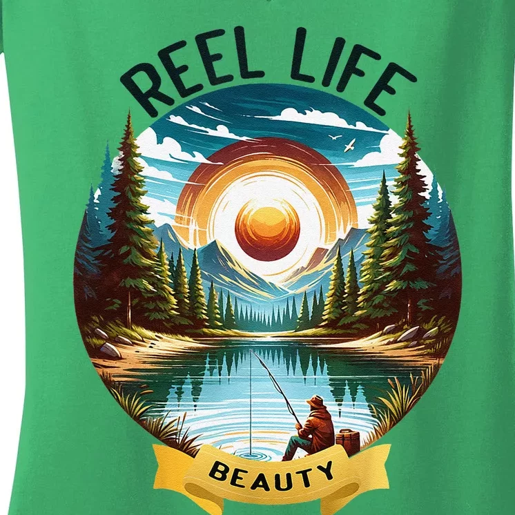 Reellife Beauty Grunge Hook Fishinglife Man Women Women's V-Neck T-Shirt