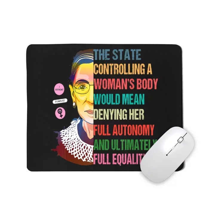 Ruth Bader Ginsburg Pro Choice Feminist RBG Supreme Court Mousepad