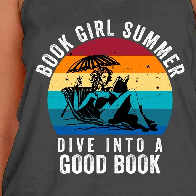 Relaxing Book Girl Summer Beach Vibes | Perfect For Reading Lovers Women's Knotted Racerback Tank