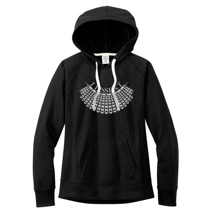 Ruth Bader Ginsburg I Dissent Collar Notorious RGB Women's Fleece Hoodie