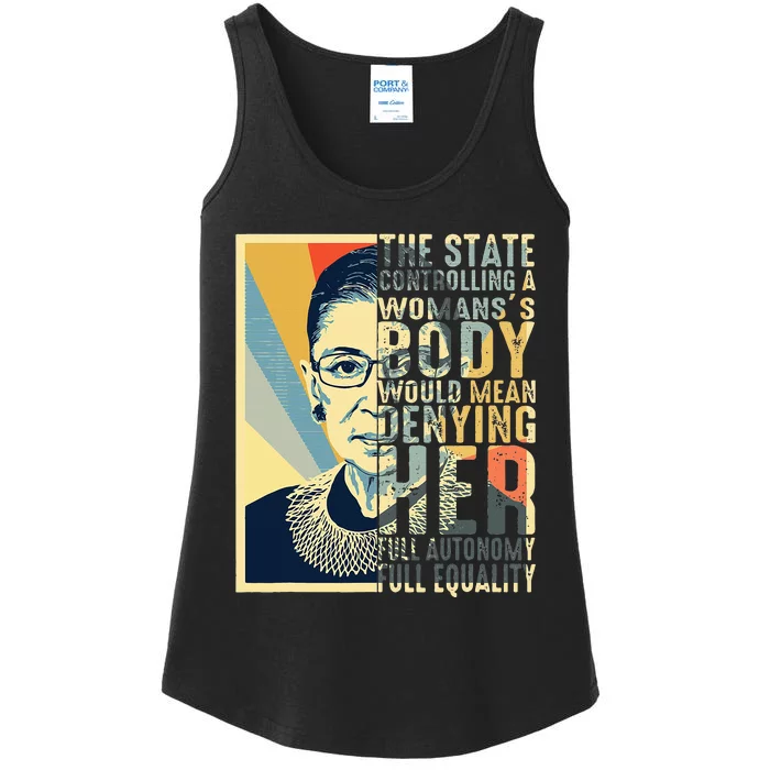 Ruth Bader Ginsburg My Body My Choice Rbg Ladies Essential Tank