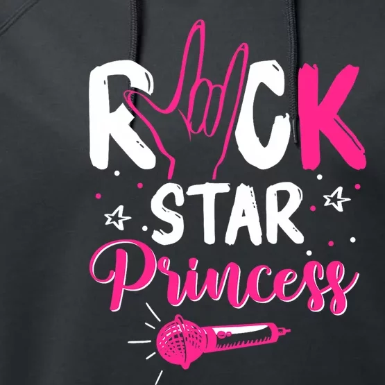 Rockstar Birthday Girl Rock Star Princess Party Music Performance Fleece Hoodie