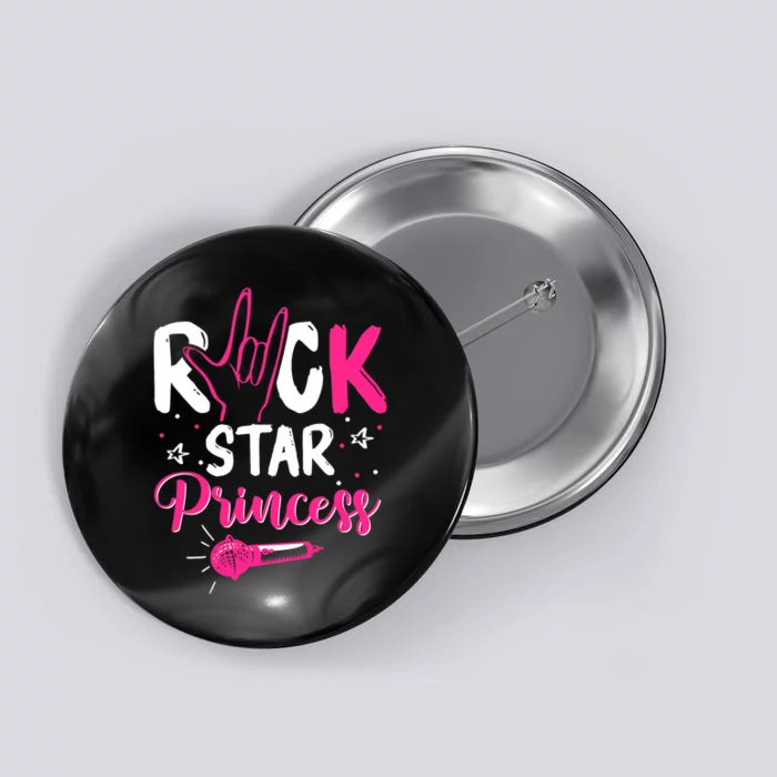 Rockstar Birthday Girl Rock Star Princess Party Music Button