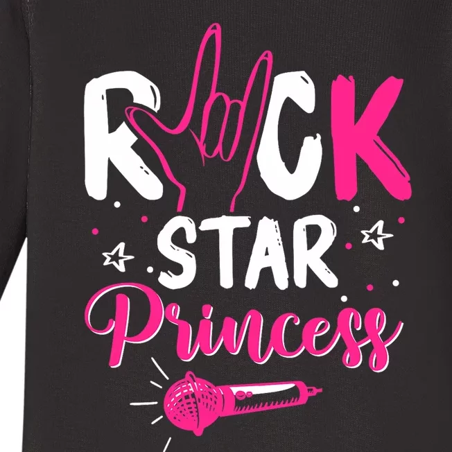 Rockstar Birthday Girl Rock Star Princess Party Music Baby Long Sleeve Bodysuit