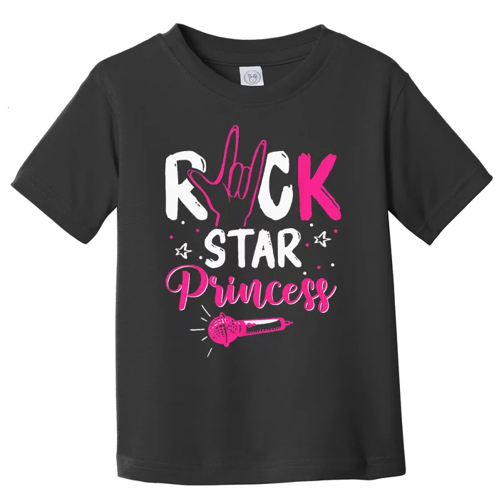 Rockstar Birthday Girl Rock Star Princess Party Music Toddler T-Shirt