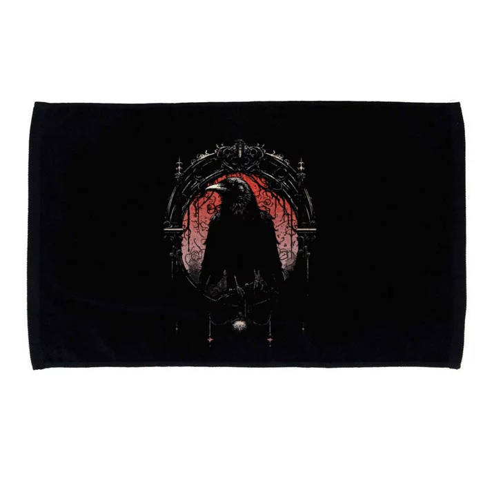 Raven Black Gothic Occult Viking Witchcraft Microfiber Hand Towel