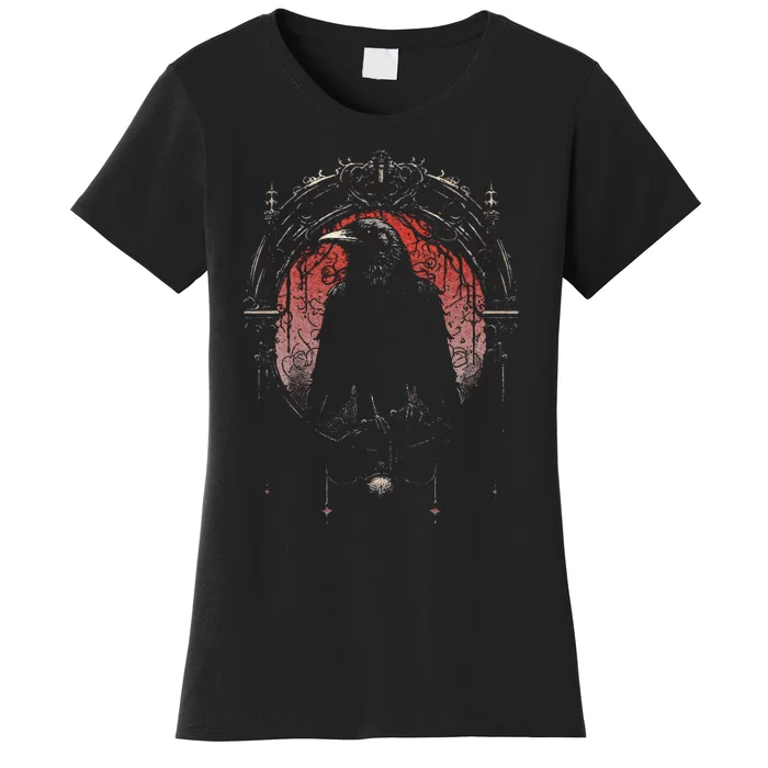 Raven Black Gothic Occult Viking Witchcraft Women's T-Shirt