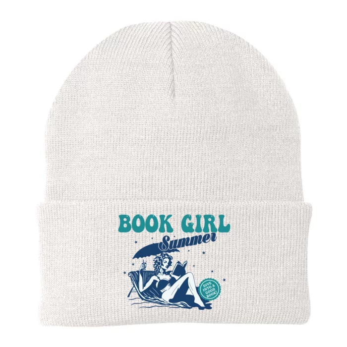 Relaxing Book Girl Summer Beach Vibes | Perfect For Reading Lovers Knit Cap Winter Beanie