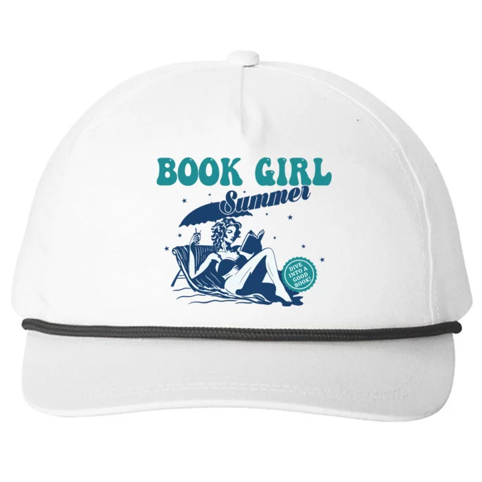 Relaxing Book Girl Summer Beach Vibes | Perfect For Reading Lovers Snapback Five-Panel Rope Hat