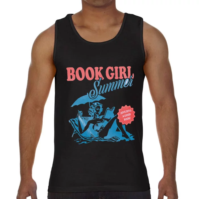 Retro Book Girl Summer Bookish Vacation Funny Reader Comfort Colors® Tank Top