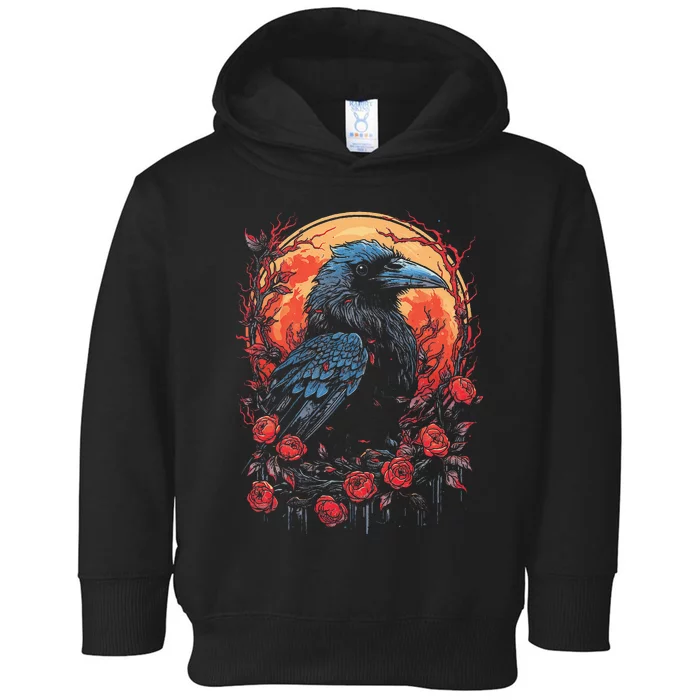 Raven Black Gothic Occult Viking Witchcraft Toddler Hoodie