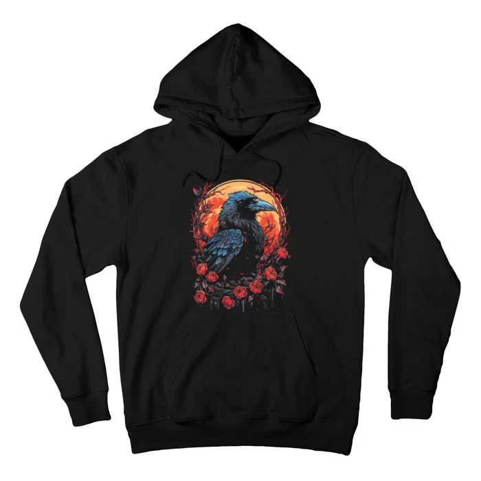 Raven Black Gothic Occult Viking Witchcraft Tall Hoodie