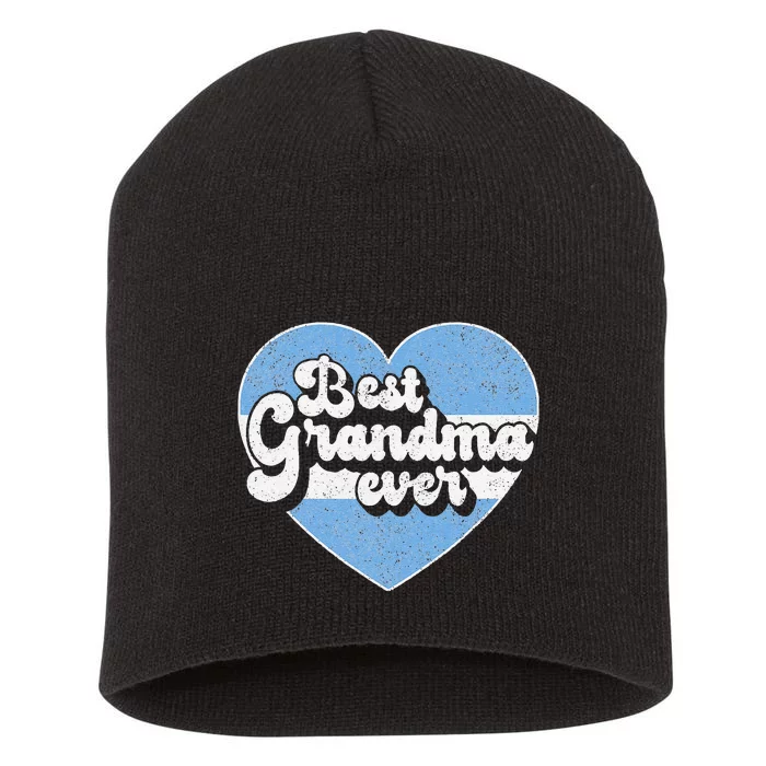 Retro Best Grandma Ever Argentina Flag Argentinian Short Acrylic Beanie