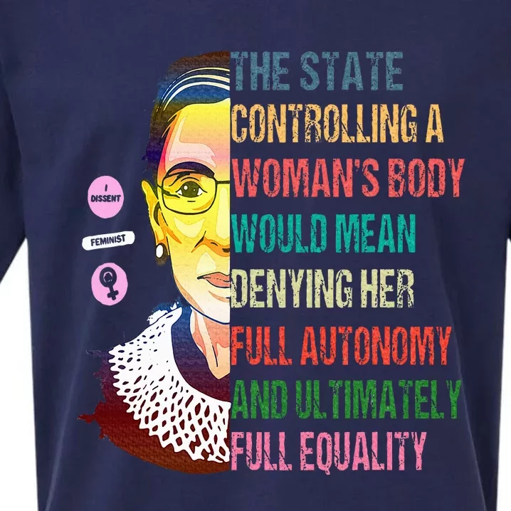 Ruth Bader Ginsburg P.R.O C.H.O.I.C.E My Body My Choice Feminist Sueded Cloud Jersey T-Shirt