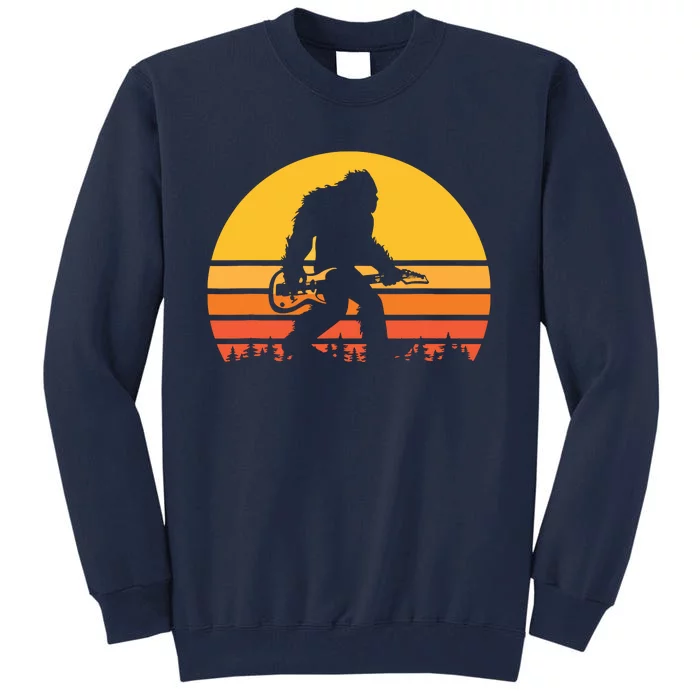 Retro Bigfoot Guitar Vintage Sasquatch Rocker Tee Tall Sweatshirt