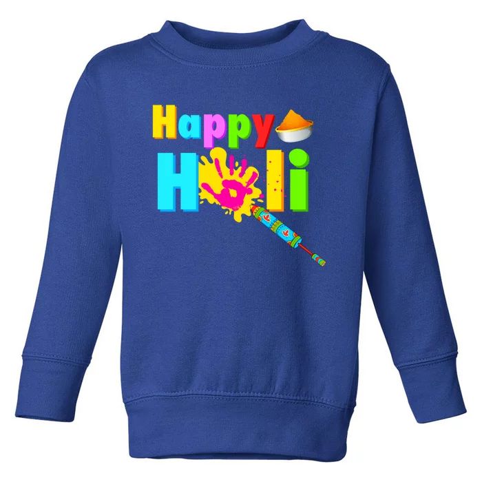 Rang Barse Happy Holi Gift Toddler Sweatshirt