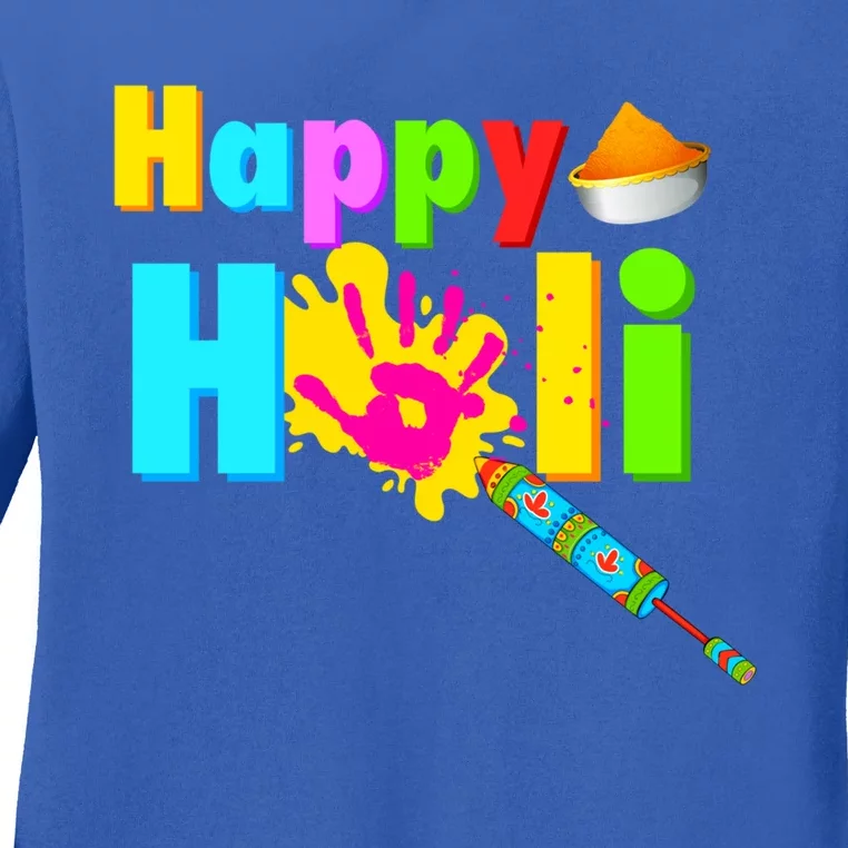 Rang Barse Happy Holi Gift Ladies Long Sleeve Shirt