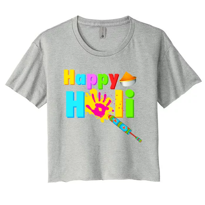 Rang Barse Happy Holi Gift Women's Crop Top Tee