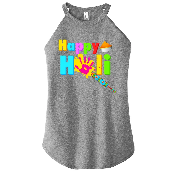 Rang Barse Happy Holi Gift Women’s Perfect Tri Rocker Tank