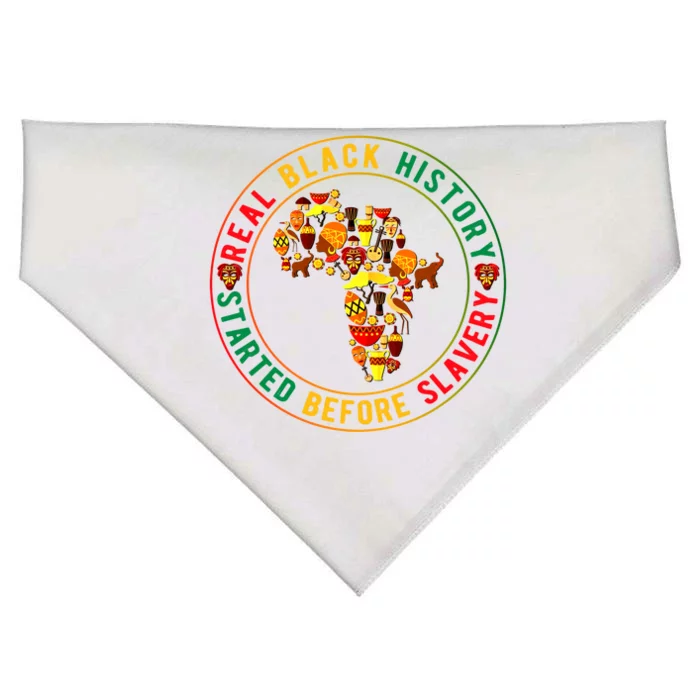 Real Black History Started Before Slavery Afrogiftamerican Gift USA-Made Doggie Bandana