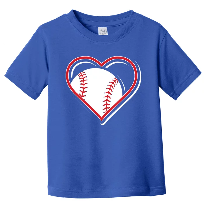 Red Baseball Heart For Baseball Lovers Meaningful Gift Toddler T-Shirt