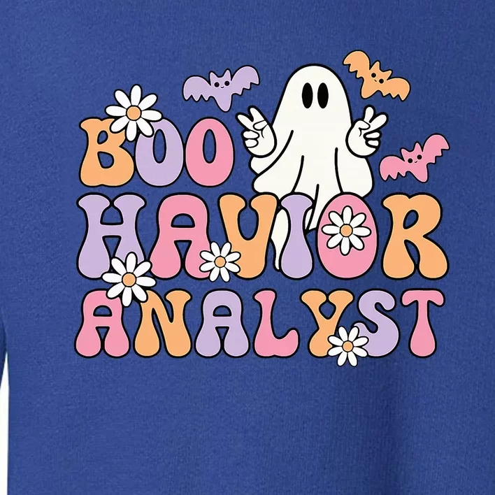 Retro Boo Havior Analyst ABA Therpist BCBA Halloween Ghost Toddler Sweatshirt