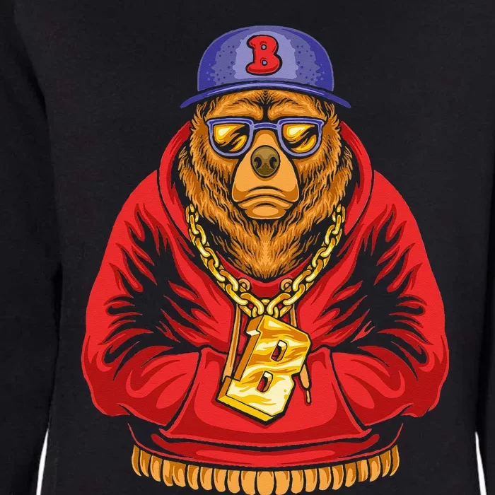 Rapper Bear Hip Hop Teddy Rap Gangster Hippie HipHop Womens California Wash Sweatshirt